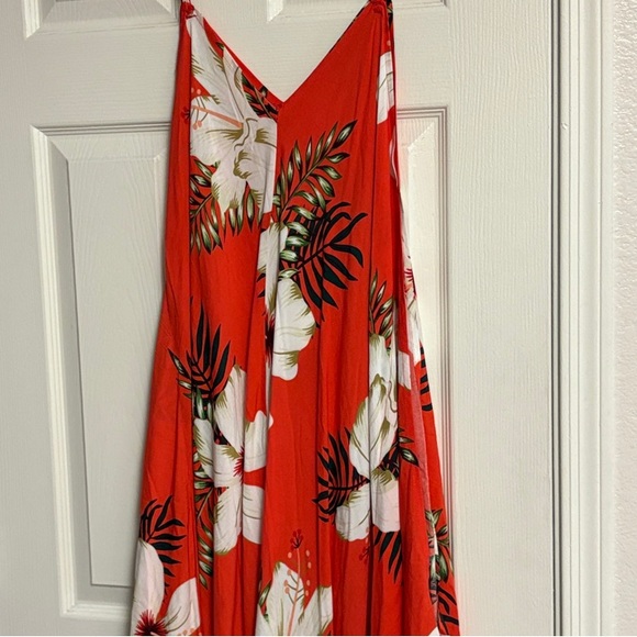 Dresses & Skirts - Hawaiian 🌺 Red Floral Maxi Dress, one size fits all. Adjustable straps!